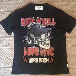 BKYS Rock N Roll Graphic T-Shirt Black 2XL Skull Hard Rock Streetwear NWOT